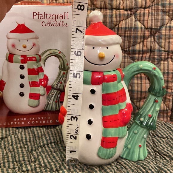 NEW! PFALTZGRAFF Collectibles FROSTY SNOWMAN Hand-Painted Sculpted Covered Mug - Picture 5 of 9